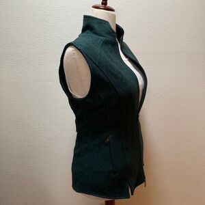 Powder River Outfitters Collection by Panhandle Wool Green Zip Vest Women Size M